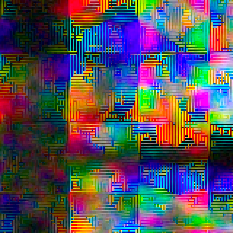 Enlarged detail of the bark photograph showing beaded edges and coloured blocks