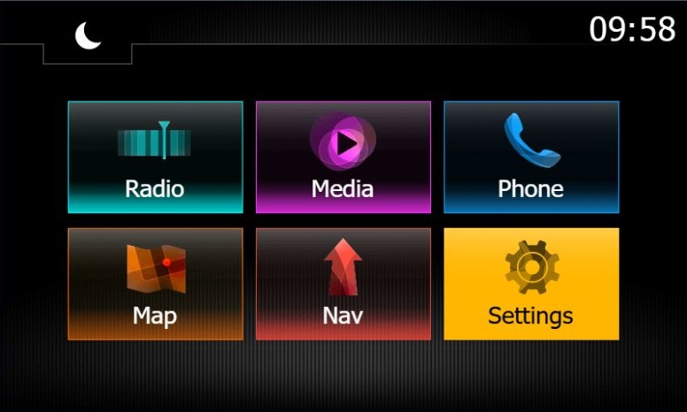Original MediaNav Home interface before the MAXmade redesign