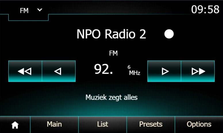 Original MediaNav Radio interface before the MAXmade redesign