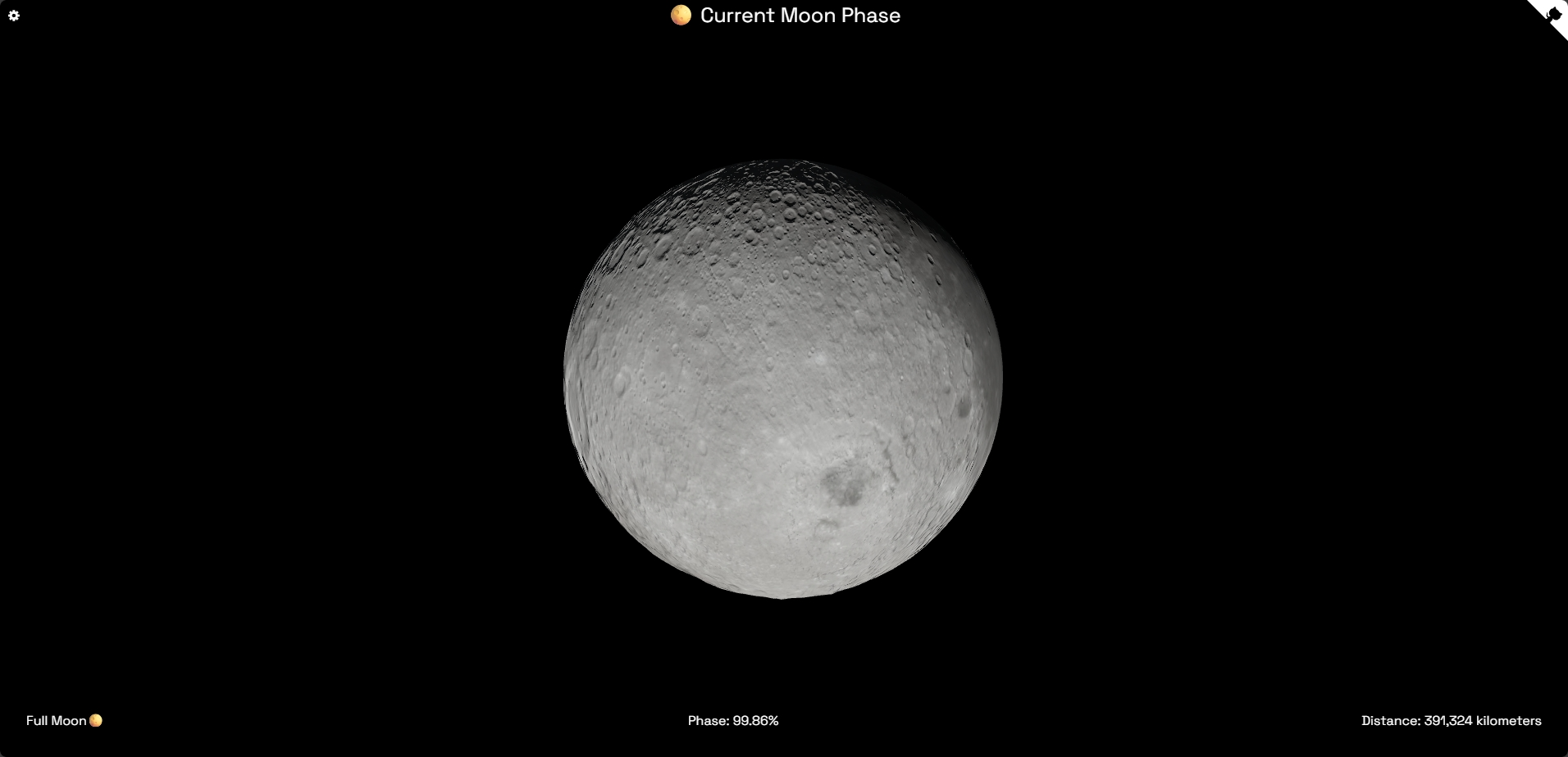 Moon Phase 3D Screenshot